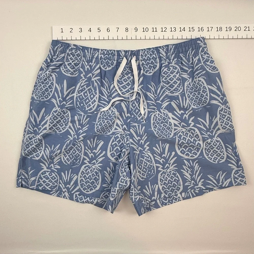 Chubbies Mens Blue Pineapple Print Swim Trunks XL 5.5 Inch Inseam SP25 109202-11